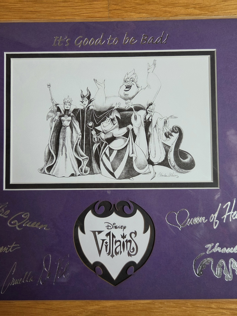 Disney Black and Purple Villains Art Text Print